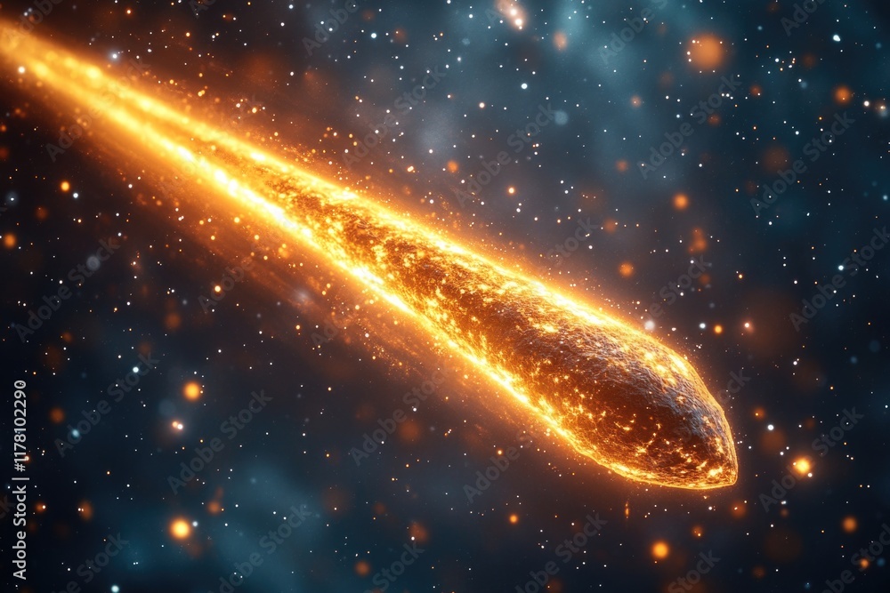 Poster a glowing object is seen in the sky with a hint of mystery and intrigue