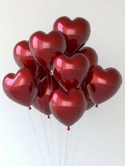 Elegant Red Heart Balloons for Romantic Celebrations: Perfect Decoration for Valentine's and Special Events