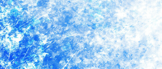 Obraz premium Watercolor mountains in pastel blue hues with a serene misty background