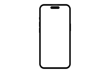 Isolated smart phone mockup without background with blank screen. Stock royalty free