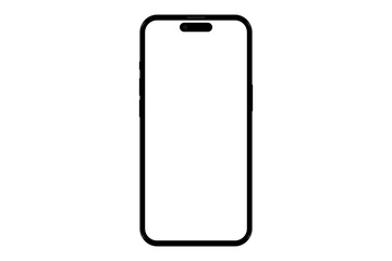 Isolated smart phone mockup without background with blank screen. Stock royalty free