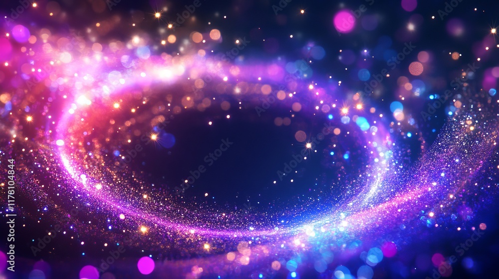 Aufkleber white neon glowing circle. realistic vector illustration of light lens flare effect of circular shap