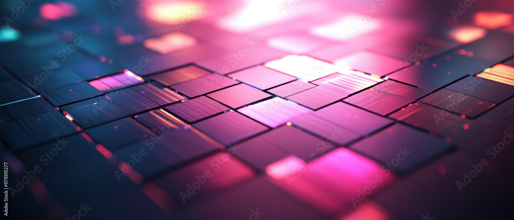 Poster colorful pixel patterns create a vibrant 3d background for creative projects