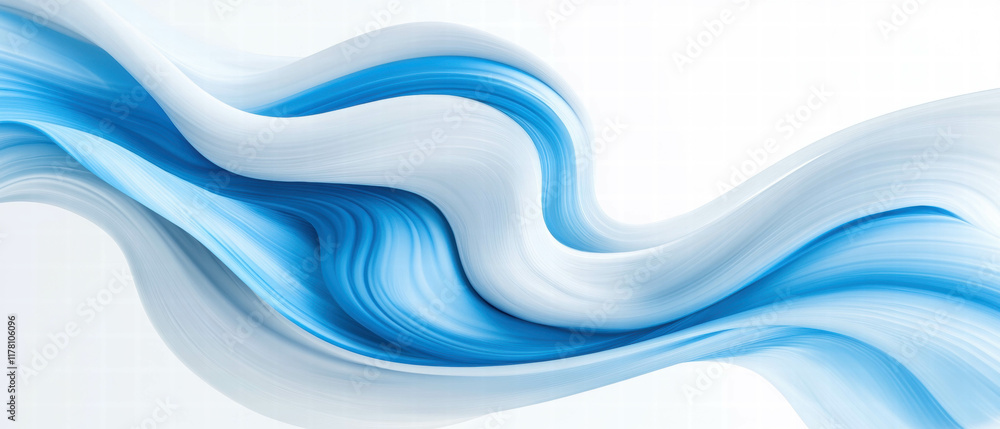 Aufkleber flowing liquid textures create a dynamic wave pattern in serene blue and white hues