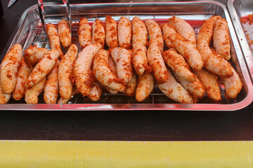 grilled fish cake. otak otak fried until crispy and crunchy