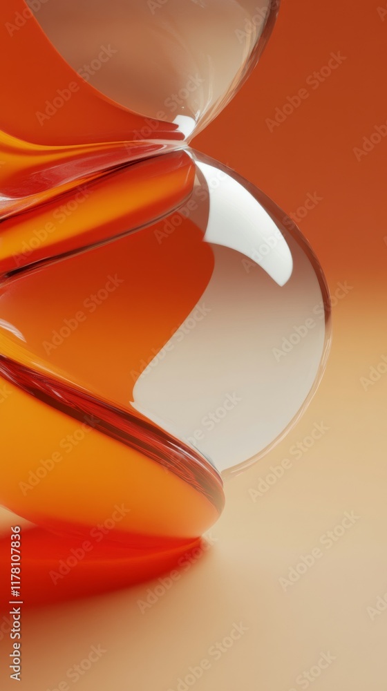 Poster a close-up image of two contrasting color objects merging together in a smooth curve.