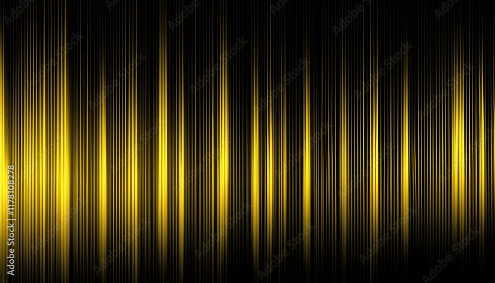 Poster minimalistic striped pattren abstract background with shimmering vertical black and yellow lines on 