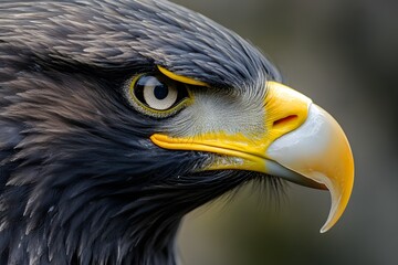 Eagle's Keen Gaze, Majestic Feathers, Wild Bird