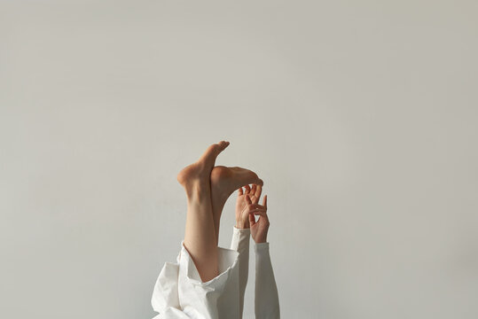 Woman touches her toe