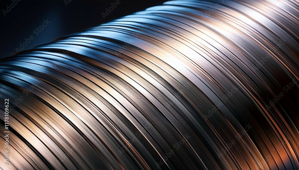 Aufkleber smooth metallic surface reflecting light creating an abstract and elegant composition