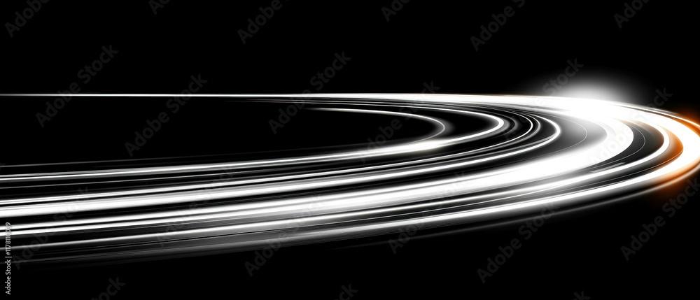 Aufkleber Ethereal light trails create stunning abstract patterns against a dark backdrop