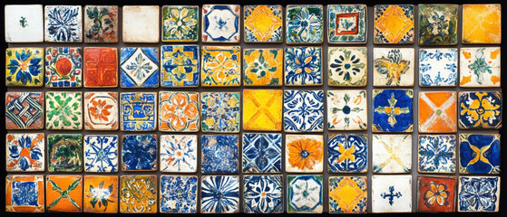 Intricate tile patterns showcasing vibrant colors and detailed designs from varied cultures