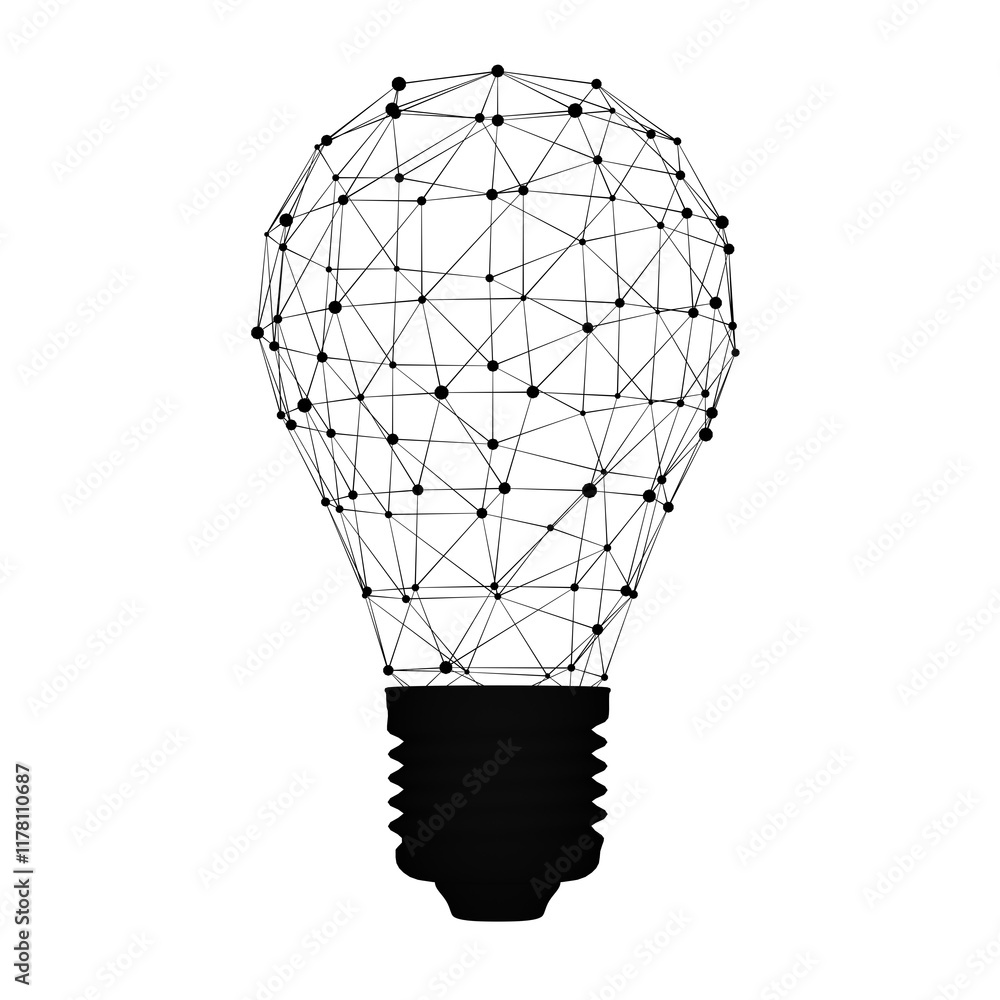 Aufkleber Lightbulb as an innovation idea concept. White background. 3d rendering
