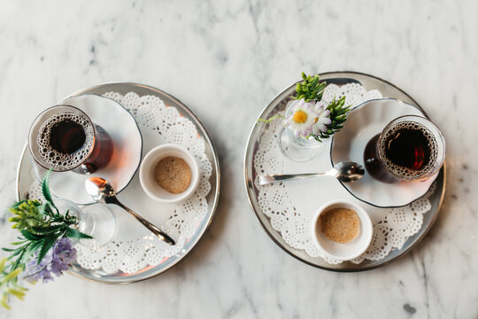 turkish tea served for two