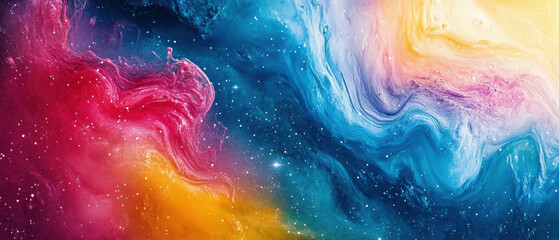 Fototapeta premium Vivid galaxy swirl with hyper-realistic colors and intricate details in a cinematic style