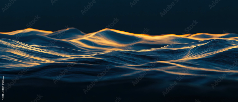 Poster grunge texture of gentle waves in subtle colors against a dark backdrop