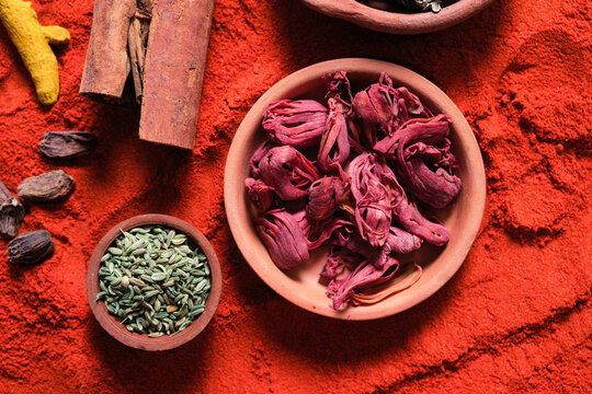 Indian Spices Flatlay