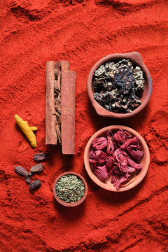 Indian Spices Flatlay