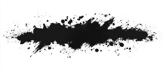 Fototapeta premium Artistic black splatter texture for creative overlay and design projects