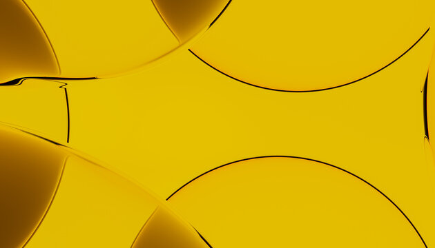 Abstract Yellow  Pattern With Circles and Curves