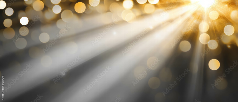 Poster ethereal light beams creating a mystical atmosphere in a soft backdrop