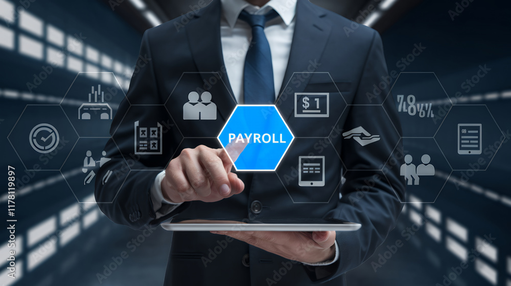Poster Comprehensive Payroll Management and Financial Processing System Streamlining Employee Compensation and Financial Reporting