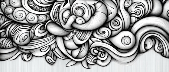 Whimsical doodles overlay texture featuring intricate designs and patterns