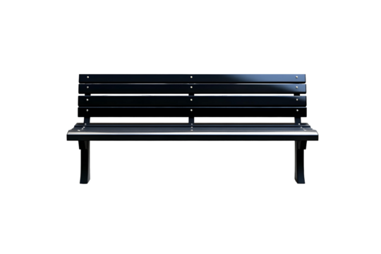Black Park Bench: 3D Model, Transparent Background
