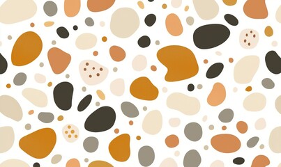 Seamless abstract organic pebble pattern, earthy tones, background, textile, wallpaper.