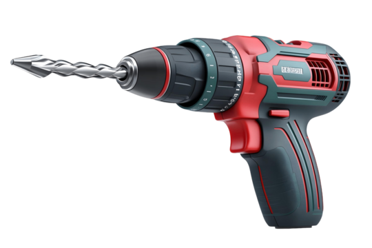 Drill: Power Tool for DIY Projects, Transparent Background