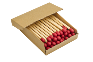 Matches in Cardboard Box, Transparent Background