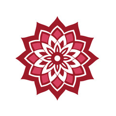 red and white snowflake