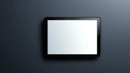 Tablet computer with white screen and black frame. Vector realistic mockup of modern smart gadget with blank digital display front and perspective view isolated on gray background