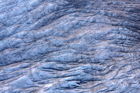 Close-up view of a glacier in Iceland