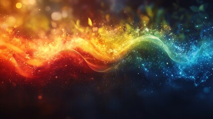 Fototapeta premium Abstract fiery and icy waves merging together beautifully