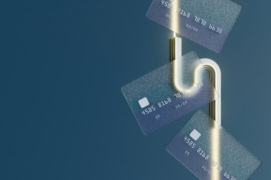 Illuminated credit card with minimal futuristic design