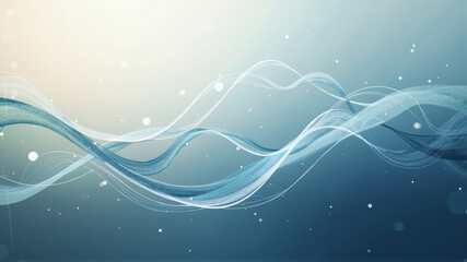 Abstract dynamic wave, intersecting fabric strand lines design with light effects. Flowing blue, grey waves composition with white bokeh and sparkles. Futuristic, wind motion feel background, banner.	