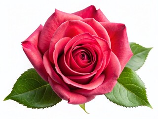 Fototapeta premium Stunning Panoramic Close-up of a Single Rose Isolated on White Background - Clipping Path Included