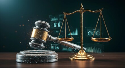 Legal law concept gavel and scale