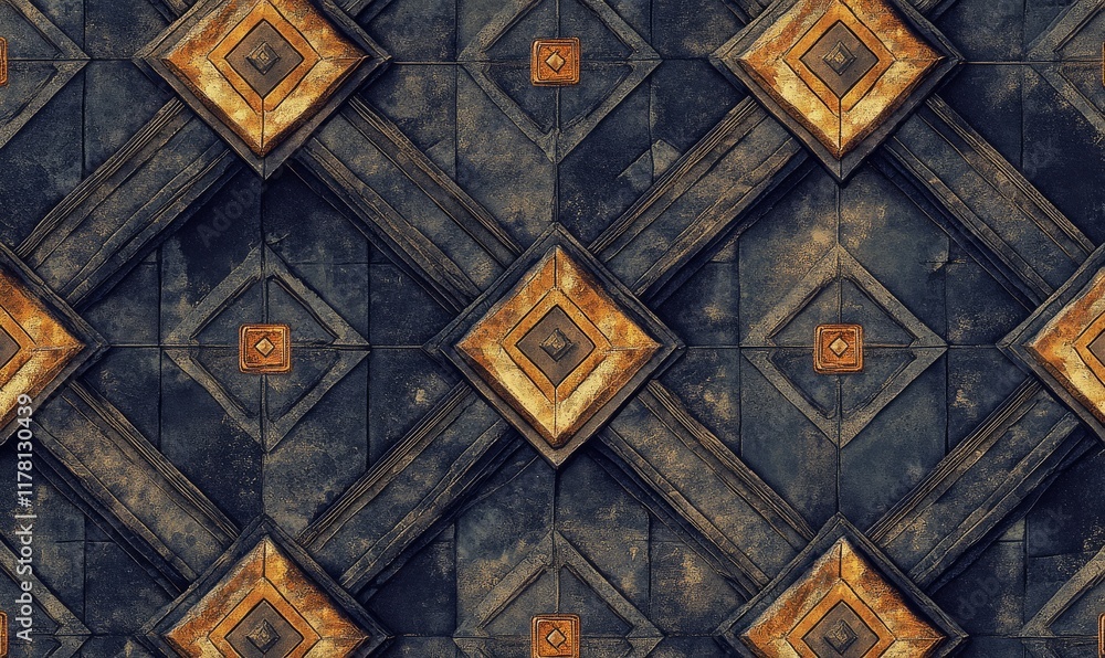 Poster based on a gaming architecture pattern, this pattern has a wide format