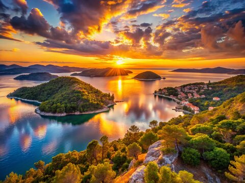 Stunning Sunrise over Mljet Island, Croatia: Adriatic Sea Landscape Photography