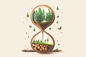 Environmental awareness hourglass concept