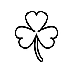 Shamrock line art icon for St. Patrick's day