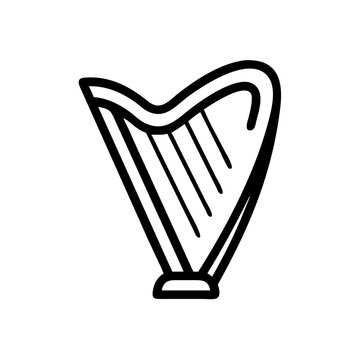 recommend clip art: Irish harp line art icon for St. Patrick's day