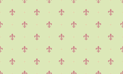 Elegant pastel green and dusty rose fleur-de-lis pattern.  Perfect for website backgrounds,  invitations, or textile designs.