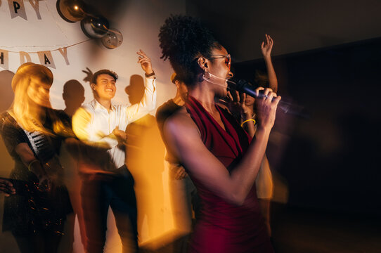 Party celebration with energetic music performance