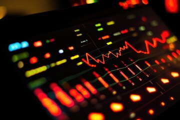 Close-up shot of a computer screen filled with bright lights