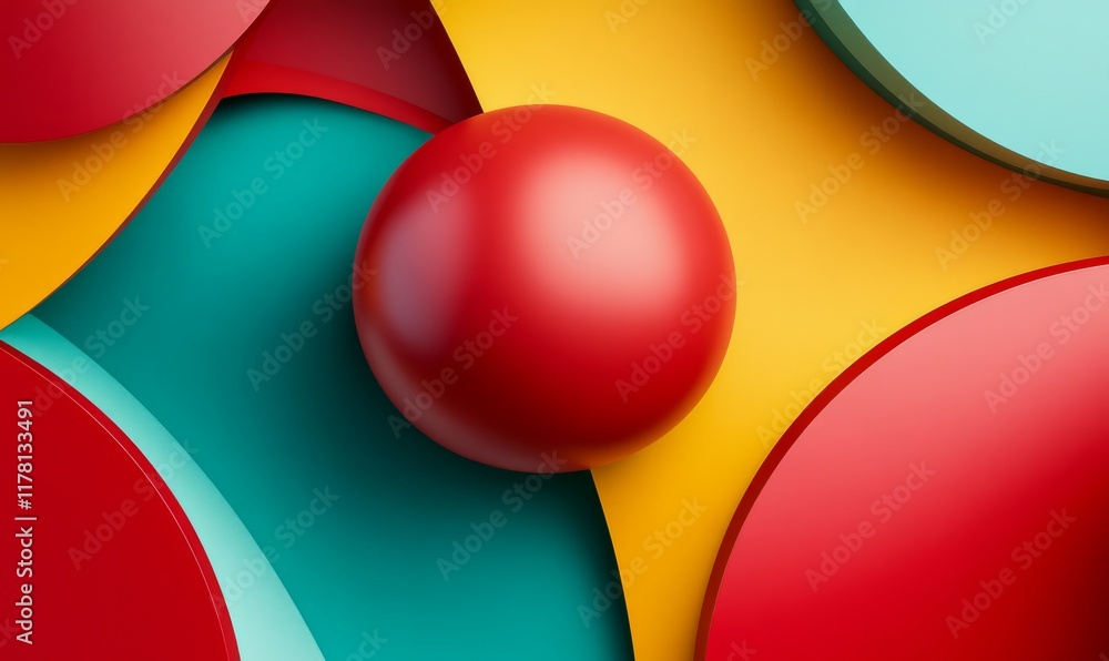 Poster multicolored tech background with a geometric 3d structure. vibrant, minimal design with simple futu