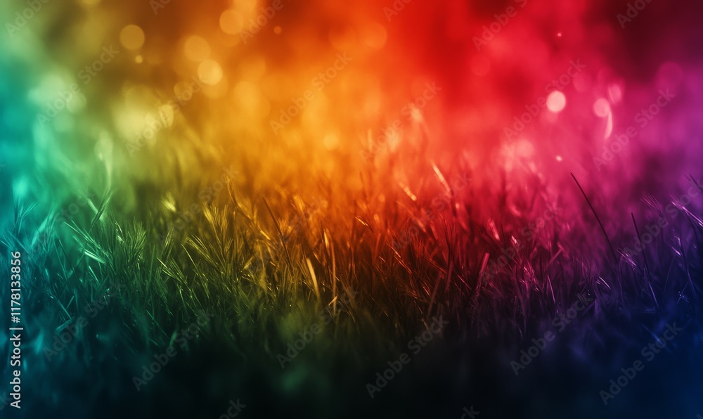Poster rough, grainy banner for the designer. dark green grass abstract background with blurred color gradi
