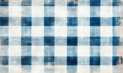 Blue and white plaid patterned background with a white and blue checkered pattern.